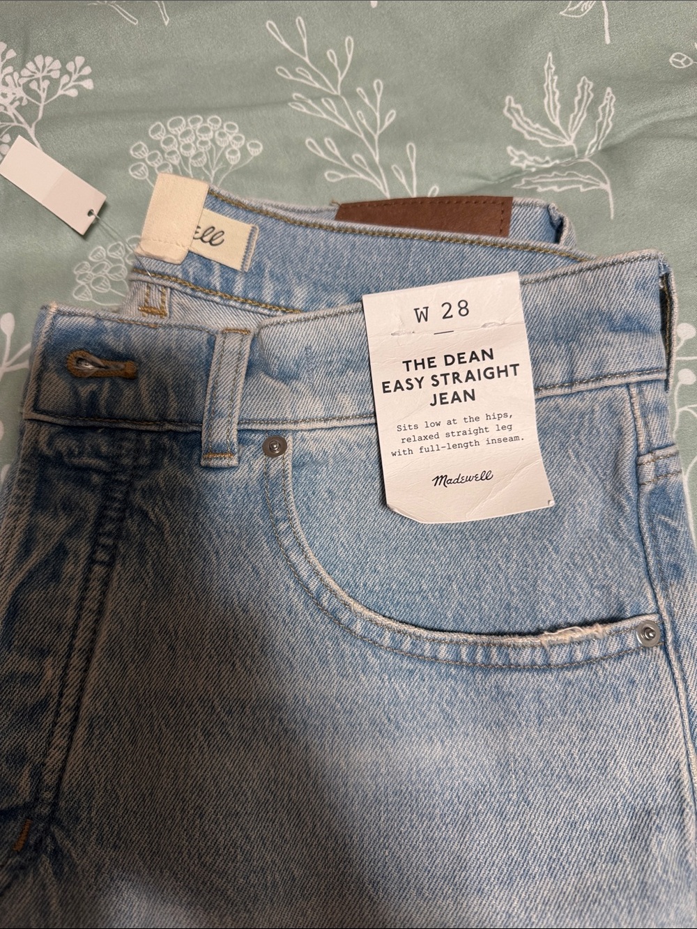 Madewell Light Wash Blue Straight Jeans
